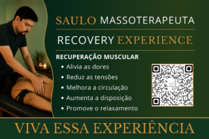 Banner do Recovery Experience com atendimento de recuperação muscular