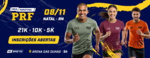 Arte oficial da Meia Maratona PRF 191 2026, marcada para 8 de novembro na Arena das Dunas, em Natal
