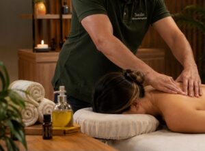 Óleos essenciais utilizados durante uma massagem com aromaterapia