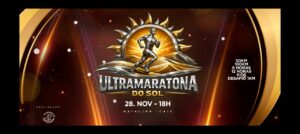 Arte oficial da Ultramaratona do Sol 2026, marcada para os dias 28 e 29 de novembro no CAIC, em Natal